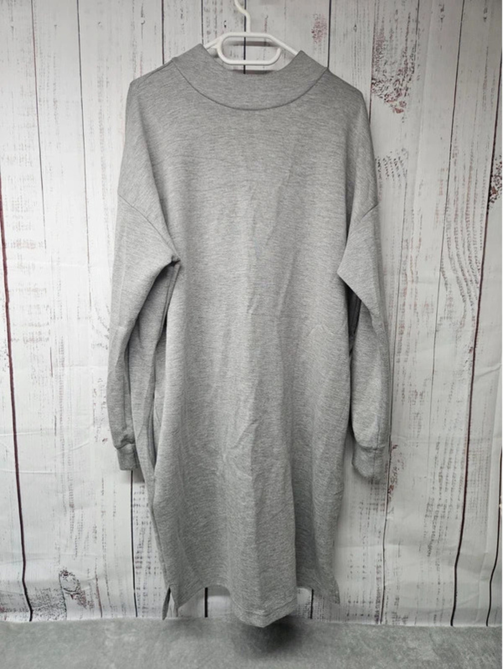 Joe Fresh Women XL Gray Sweatshirt Dress Long Sleeve Quarter Zip Tunic Casual